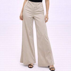 $118 BCBG Generation Tan Wide Leg Bell Bottom 8 Pants Women 70s 90s Boho Retro